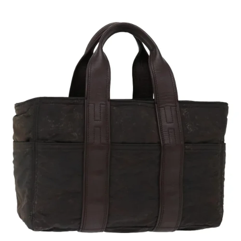 Hermès Vintage Pre-owned Nylon handbags Brown Dames
