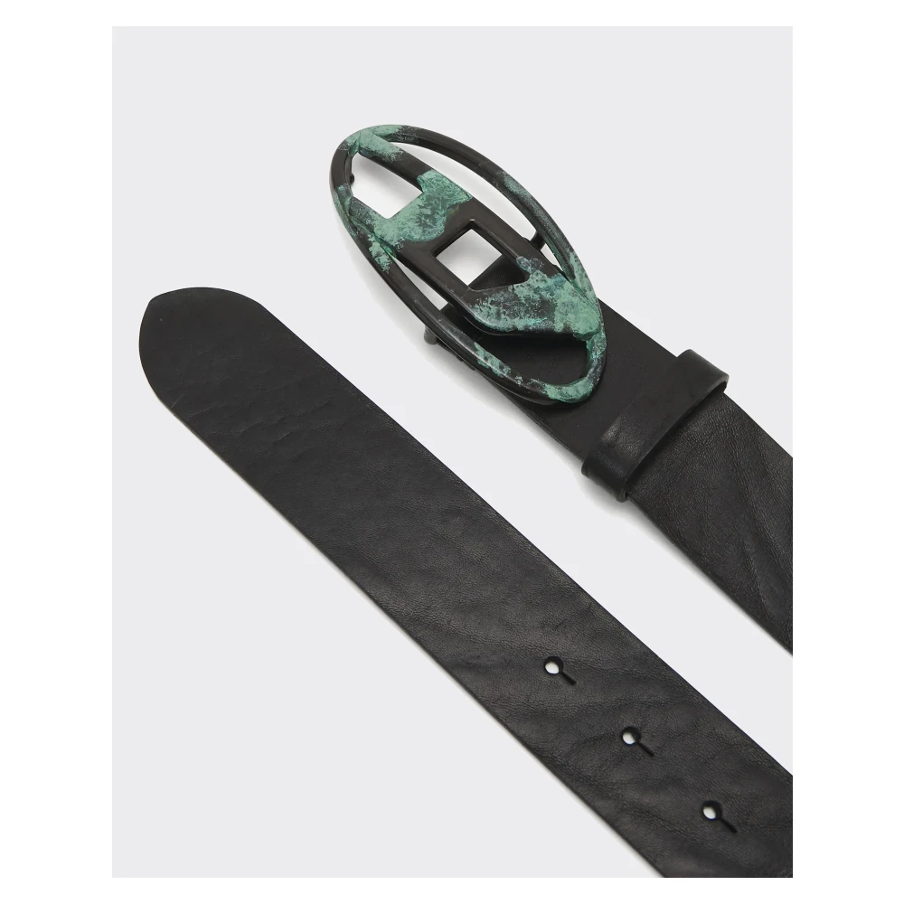 Diesel Ovaal Logo Riem Zwart Black Heren