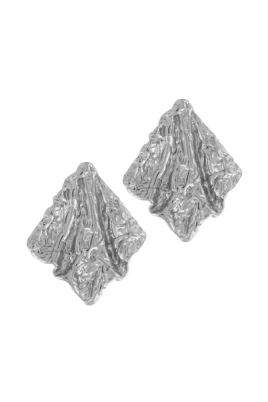 Silver Rhombus Statement Örhängen