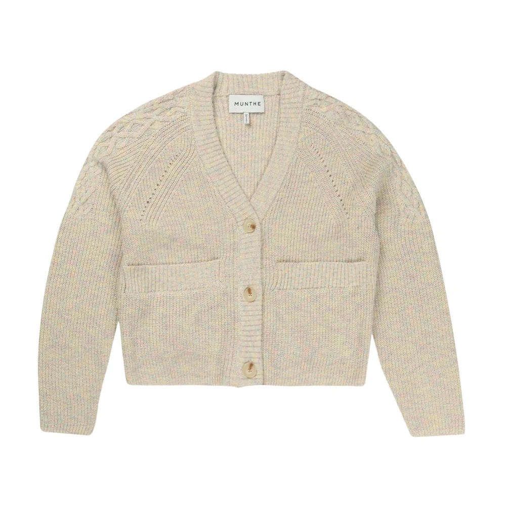 Munthe Zachte en Comfortabele Trui met Knoopsluiting Beige Dames