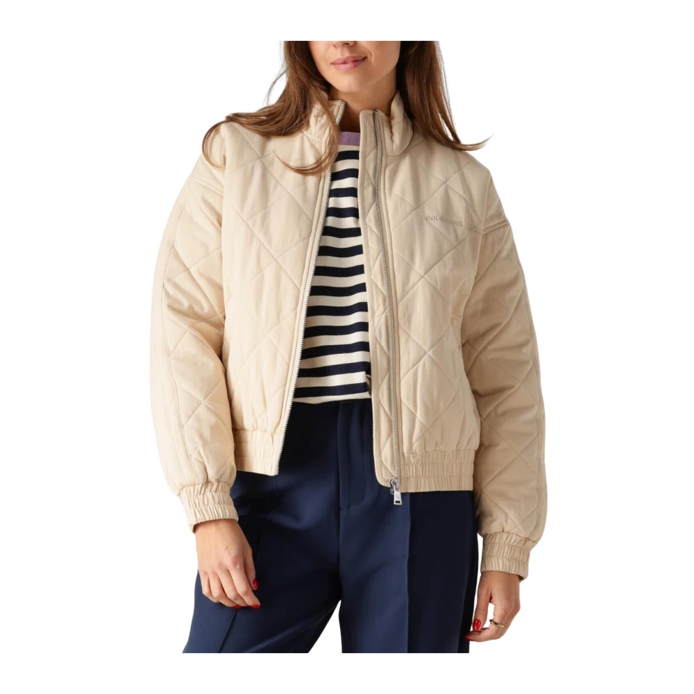 Colourful Rebel Gewatteerd jack in beige Dames