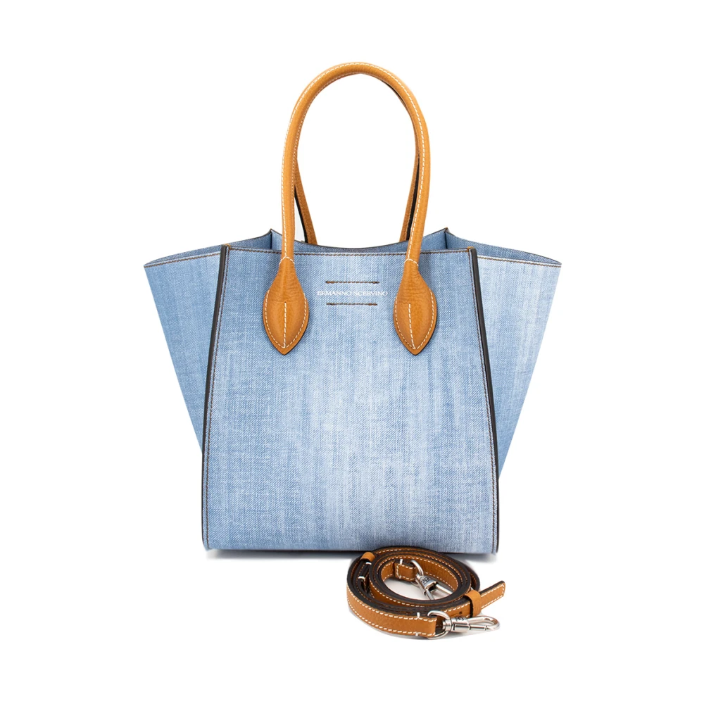 Ermanno Scervino Denim Winkelmandje met Leren Details Blue Dames