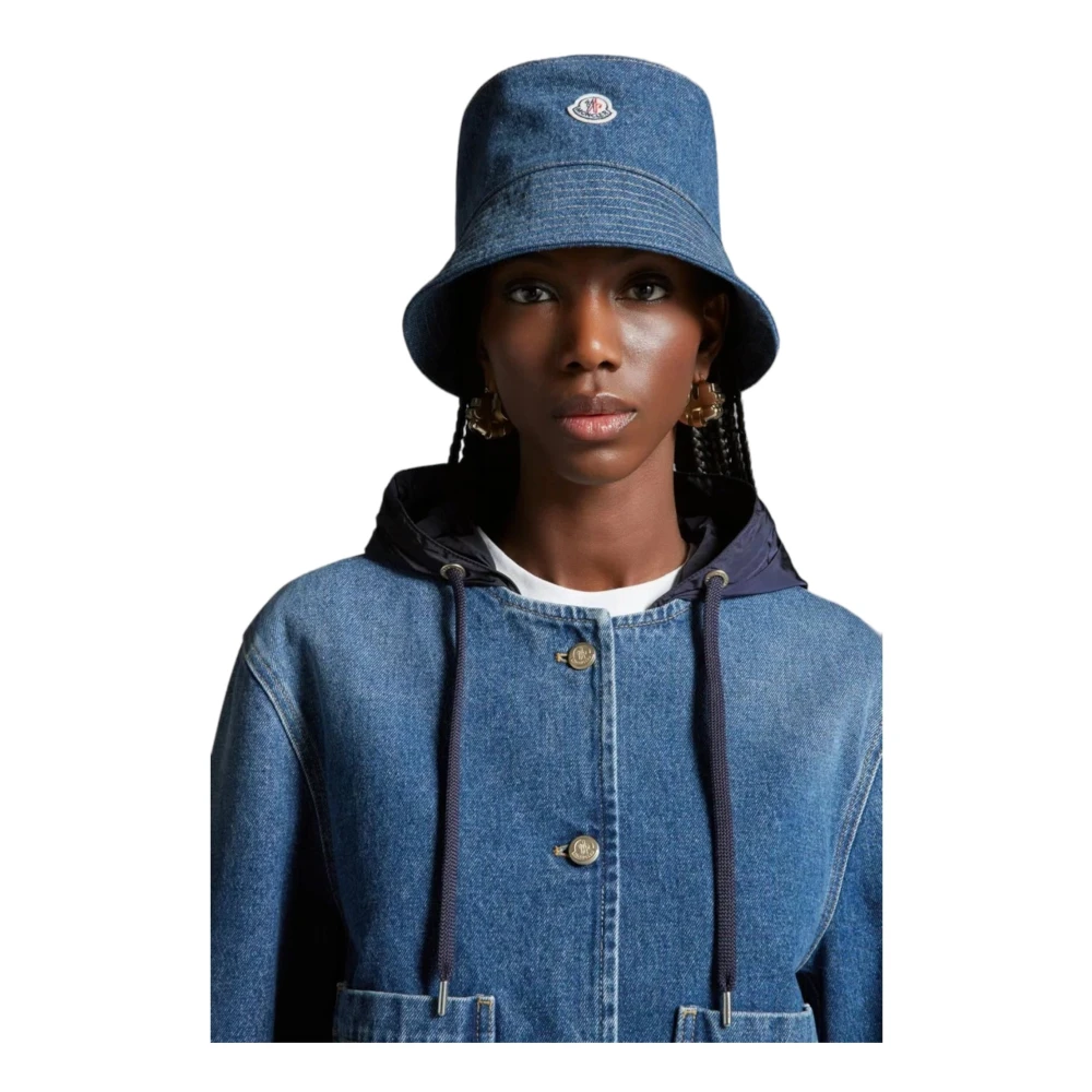 Moncler Denim Bucket Hat Casual Style Blue Dames