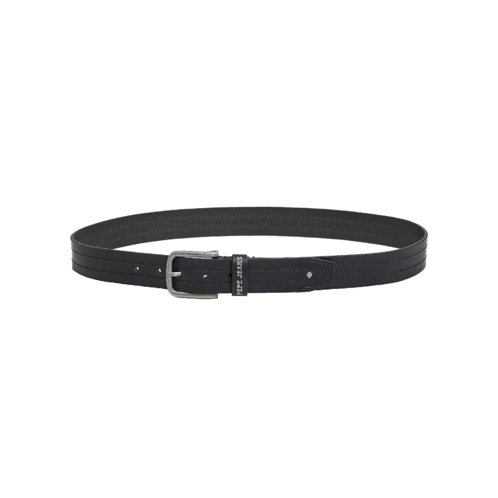 Pepe Jeans Klassieke Leren Riem Elmer Black Heren