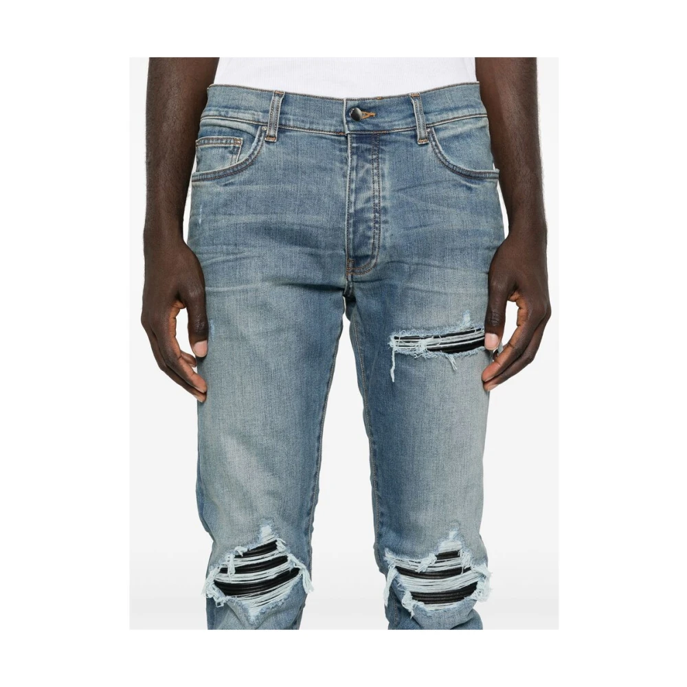 Amiri Indigo Blauwe Distressed Skinny Jeans Blue Heren