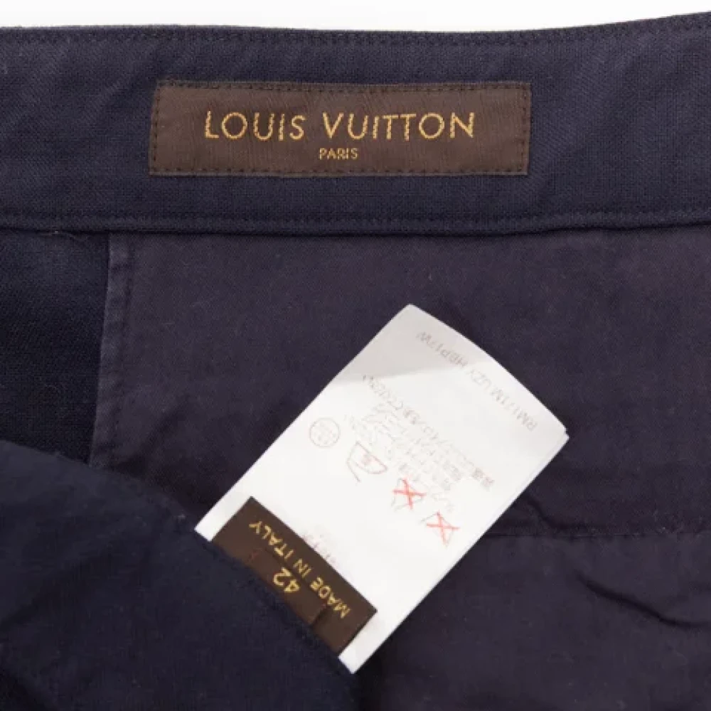 Louis Vuitton Vintage Pre-owned Wool bottoms Blue Heren