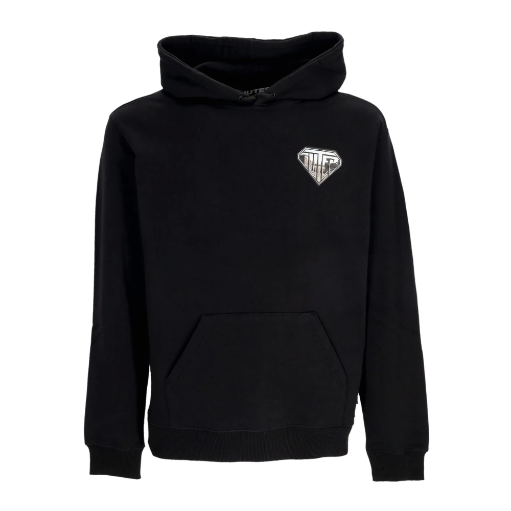 Iuter Svart Logo Hoodie Lättvikts Sweatshirt
