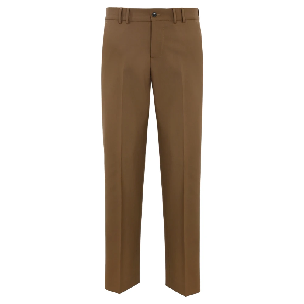 PT Torino Wollen Twill Broek Bruin Tailored Fit Brown Heren