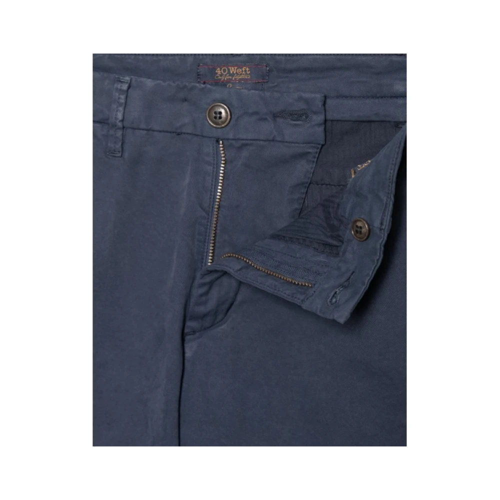 40Weft Chino Broek Blue Heren