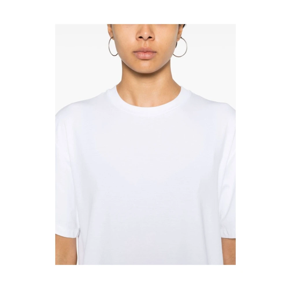 Mazzarelli Witte Jersey Crew Neck T-shirt White Dames