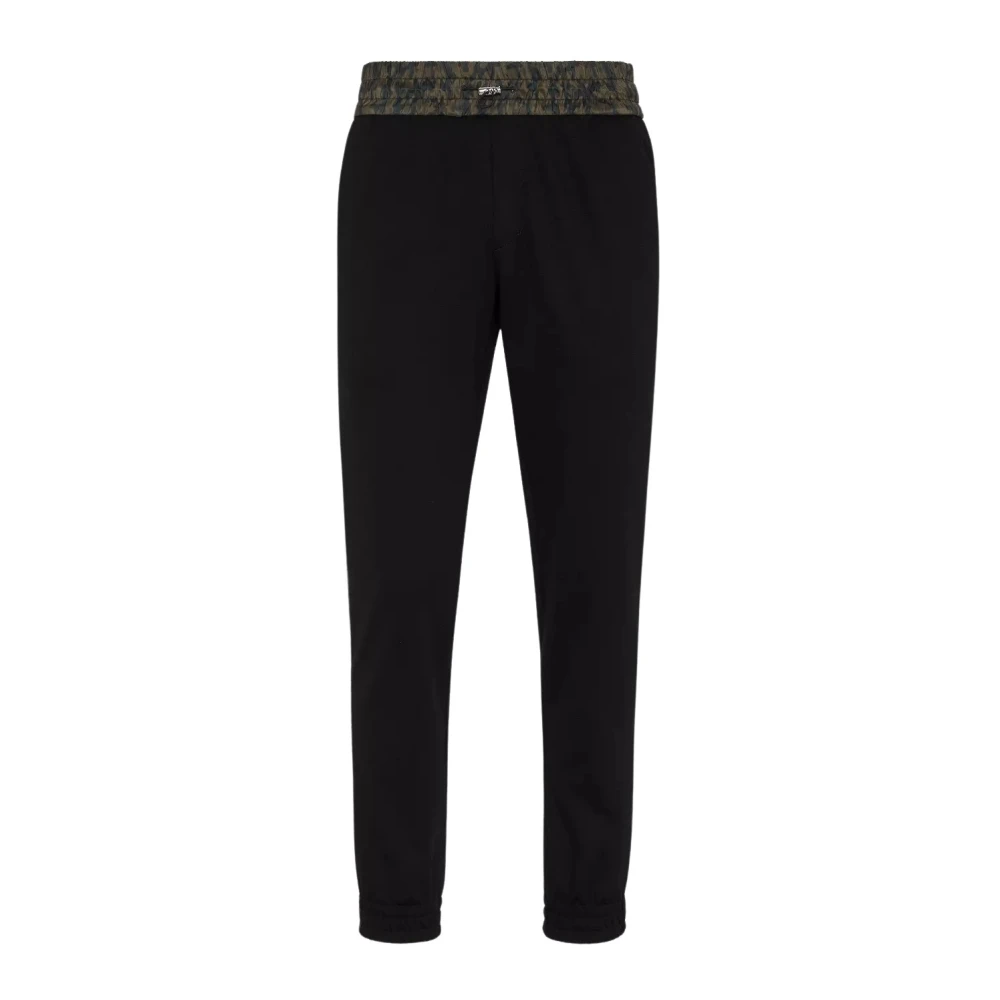 Philipp Plein Zwarte Jogger Broek met Camo Print Black Heren