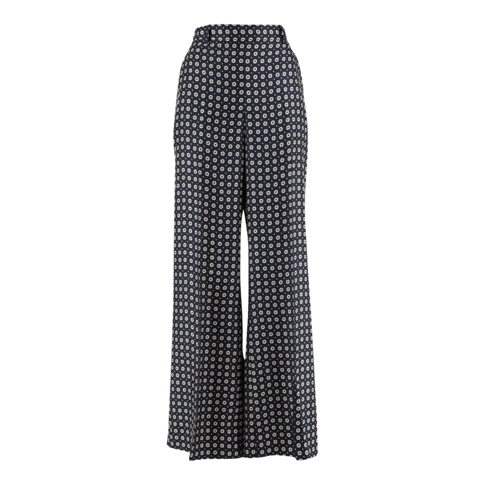 Ralph Lauren Zijden Broek met Geometrisch Patroon en Hoge Taille Multicolor Dames