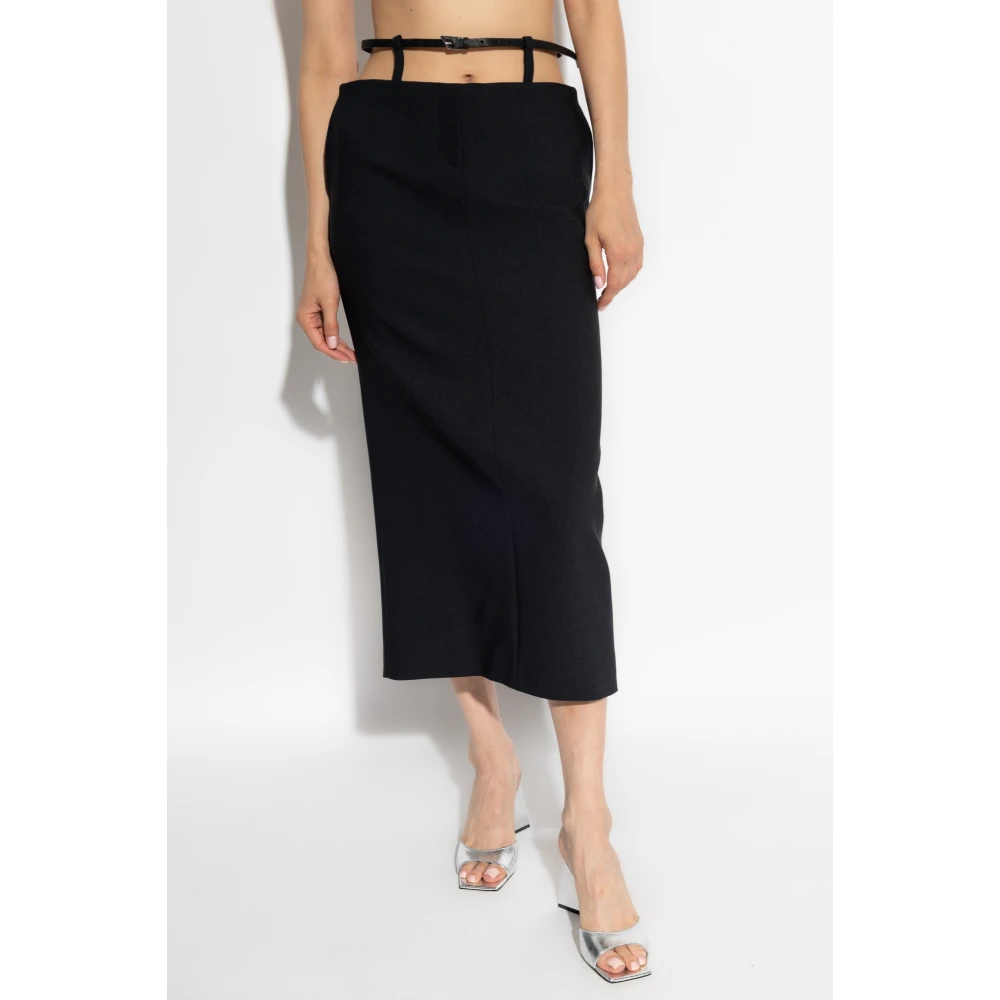The Attico Rok met riem Black Dames
