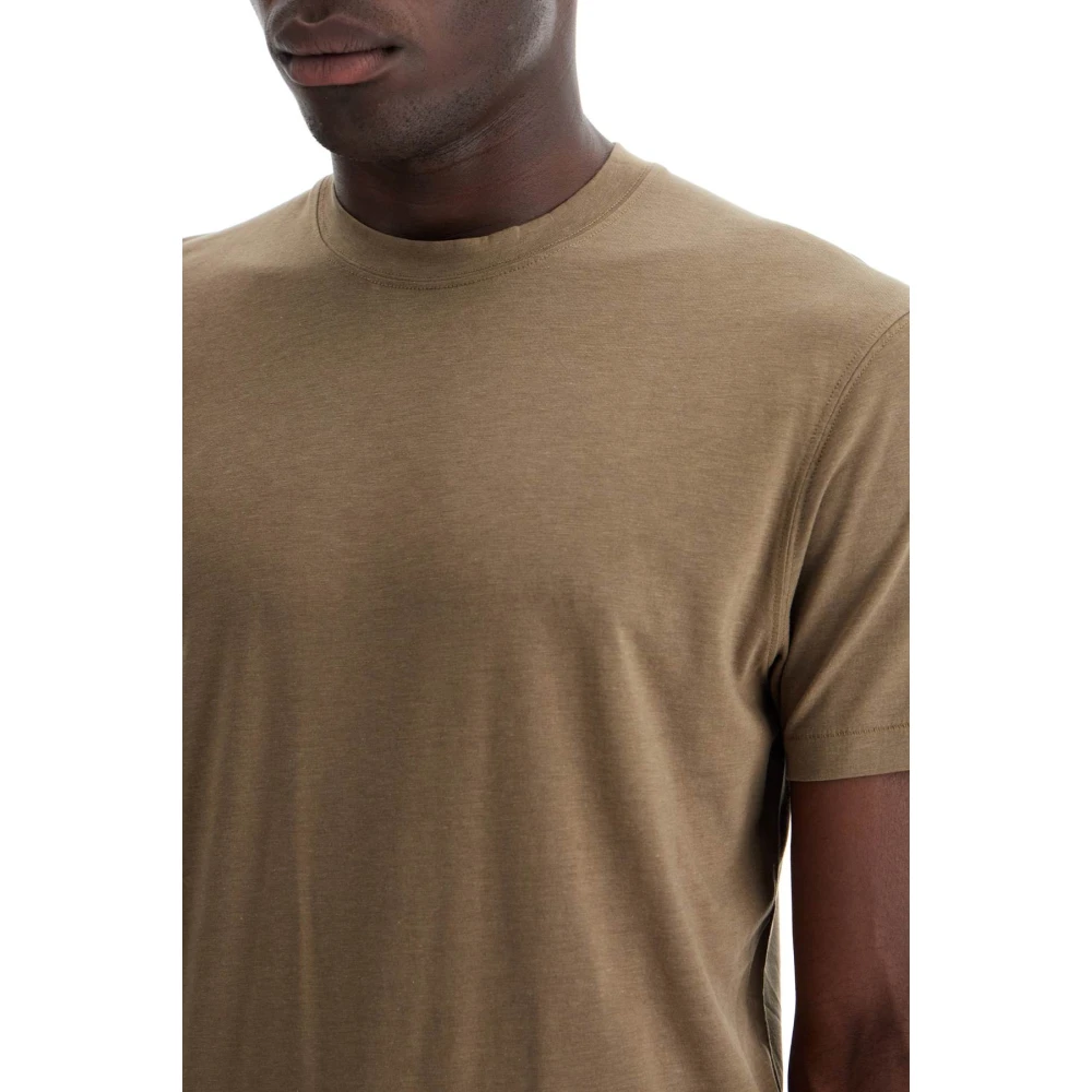 Tom Ford Zachte Katoen Lyocell Crewneck T-shirt Green Heren