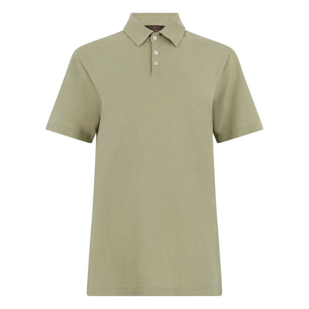 Slowear Men's Green Cotton Polo - Polo Shirts - Xl - Tops