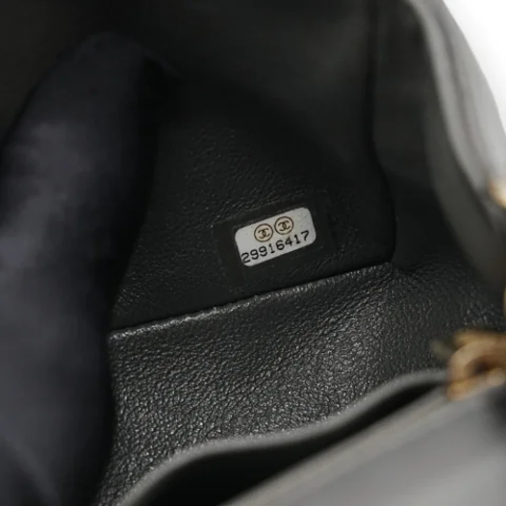 Chanel Vintage Pre-owned Leather chanel-bags Gray Dames