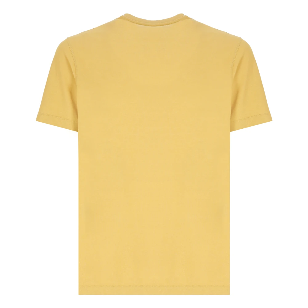 Zanone Gele Katoenen T-shirt Ronde Hals Korte Mouwen Yellow Heren