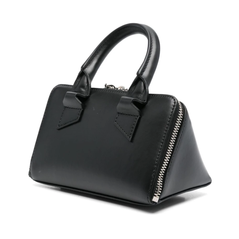 The Attico Zwarte Rits Top Hand Schoudertas Black Dames