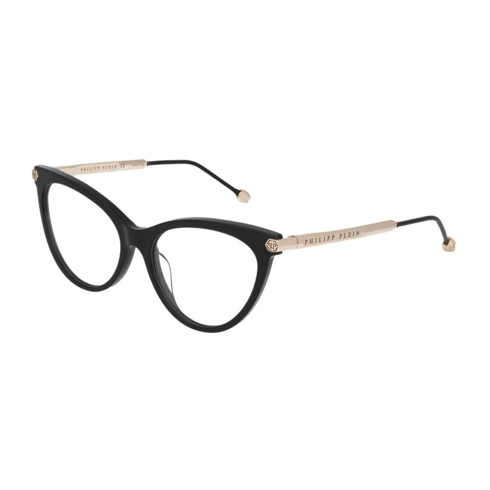 Philipp Plein Cat Eye Zwart Cellulose Acetaat Monturen Black Dames