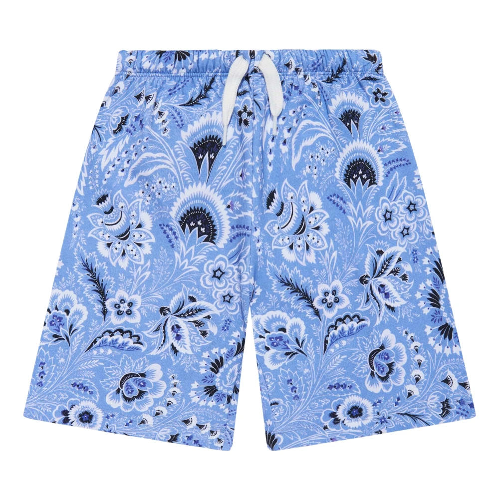 Etro Boys Blue Shorts, 16 Y, Floral Paisley Shorts