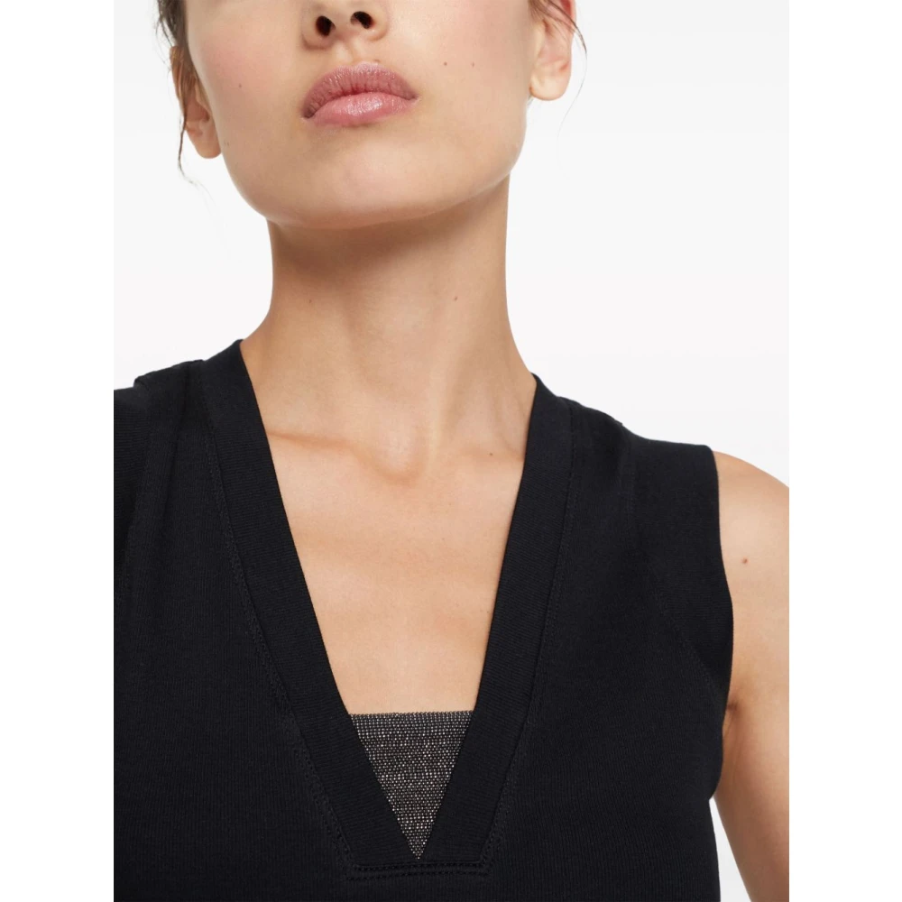 BRUNELLO CUCINELLI Zwarte T-shirts en Polos Black Dames