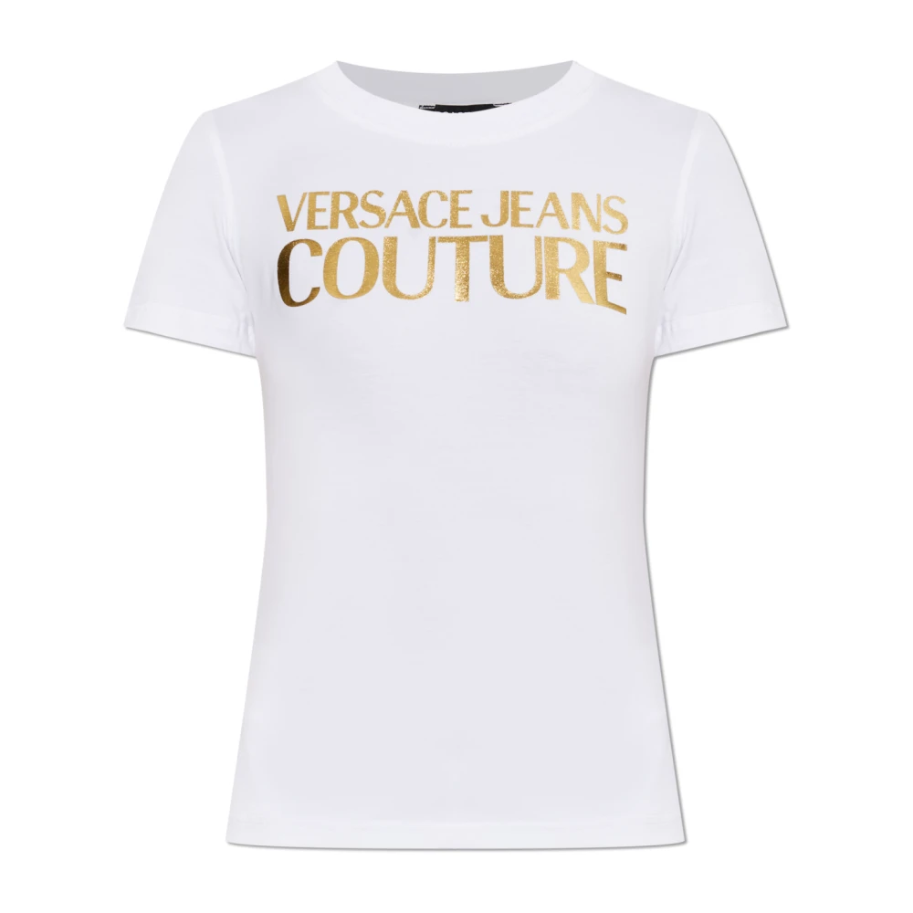 Versace Jeans Couture Femme Blanc Tops, Taille: 36 Fr T-Shirt Avec Logo Imprimé