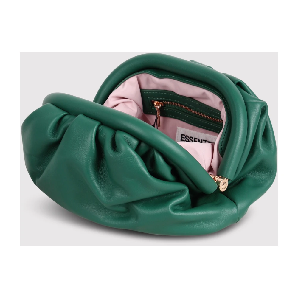 Essentiel Antwerp Gedrapeerde Gingers Clutch Tas met Logo Green Dames
