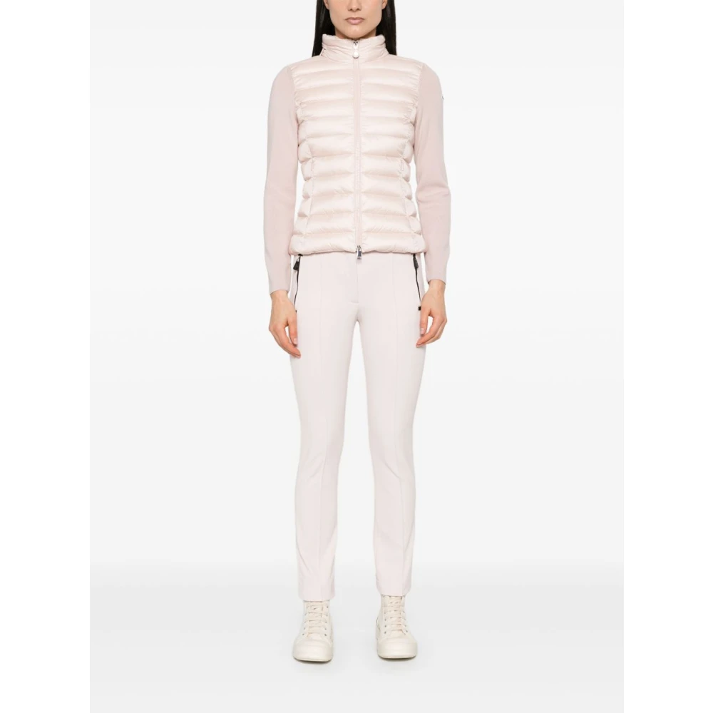 Moncler Gewatteerde Roze Sweater met Ritssluiting Pink Dames