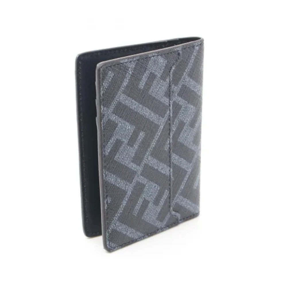 Fendi Vintage Pre-owned Coated canvas wallets Blue Heren