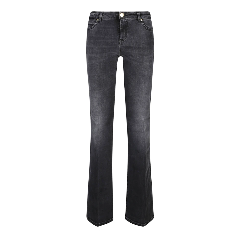 Pinko Donkergrijze Vintage Wassing Flare Jeans Gray Dames
