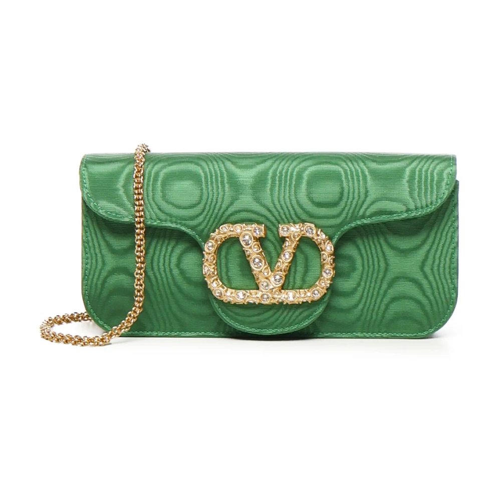 Valentino Garavani Grön Läder Crossbody Väska med Swarovski Green, Dam