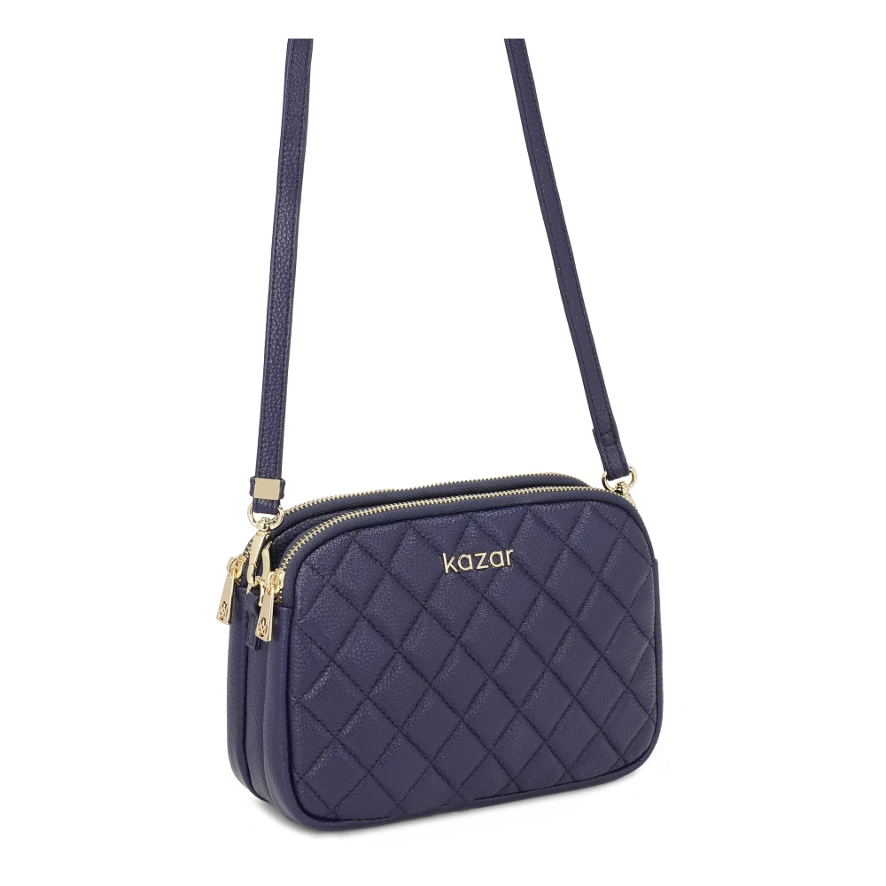Kazar Donkerblauwe kleine handtas met gewatteerd patroon Blue Dames