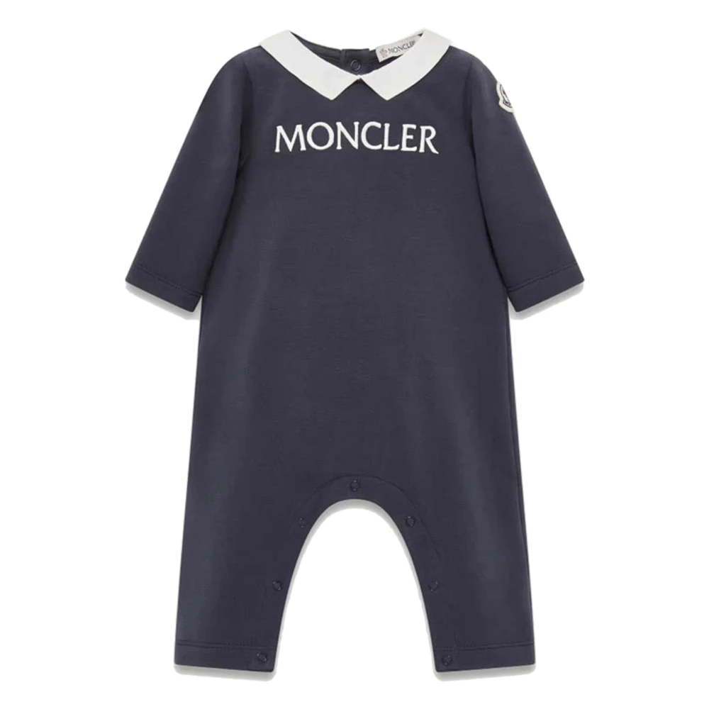 Moncler Unisex Kids Blue Cotton Poplin Peter Pan Collar - Bodies & Sets - 3 M - Kids