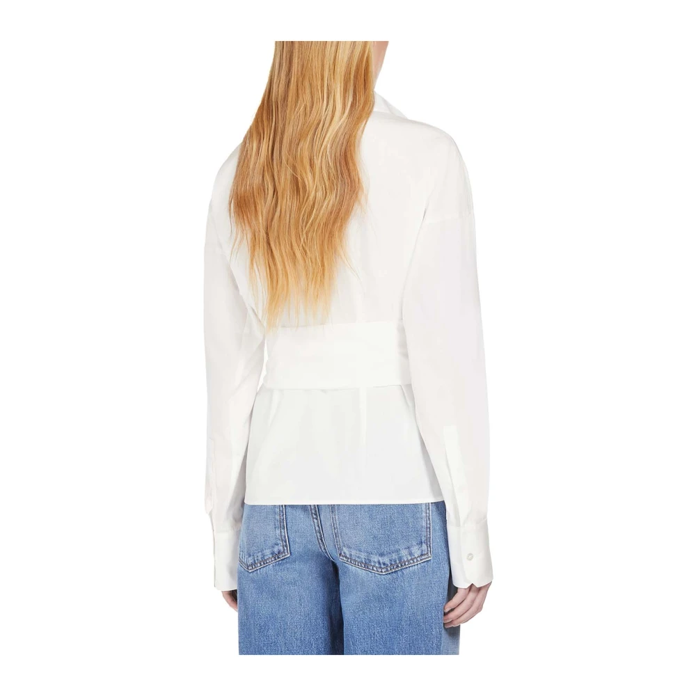 Max Mara Feminine katoenen overhemd met uniek ontwerp White Dames