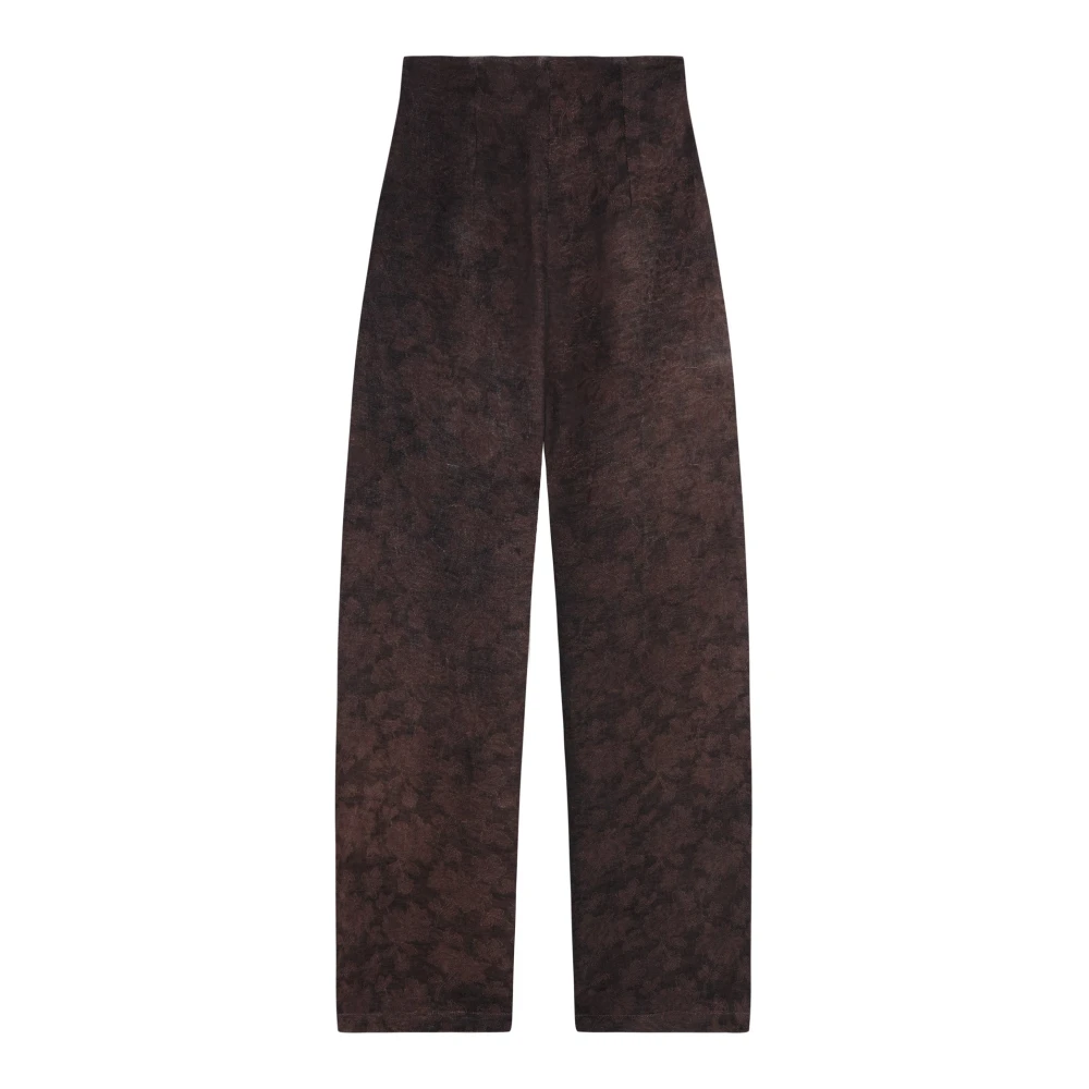Cortana Bordeaux Jacquard Linnen Broek Multicolor Dames