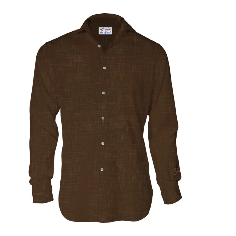 Mc2 Saint Barth Brown Casual Shirts, Male, S, Shirts Pamplona00320h