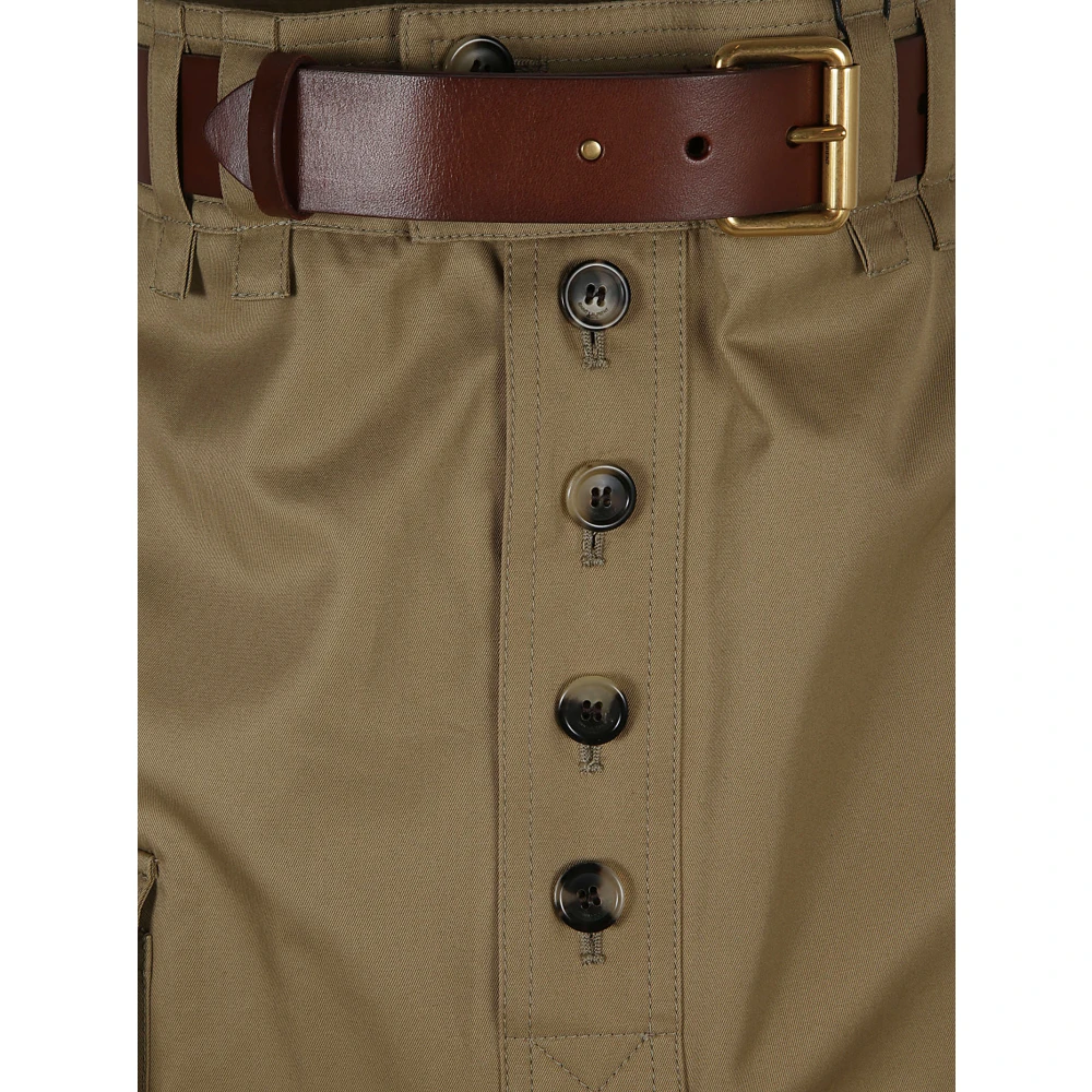 Saint Laurent Cassandre Midi Rok Beige Dames