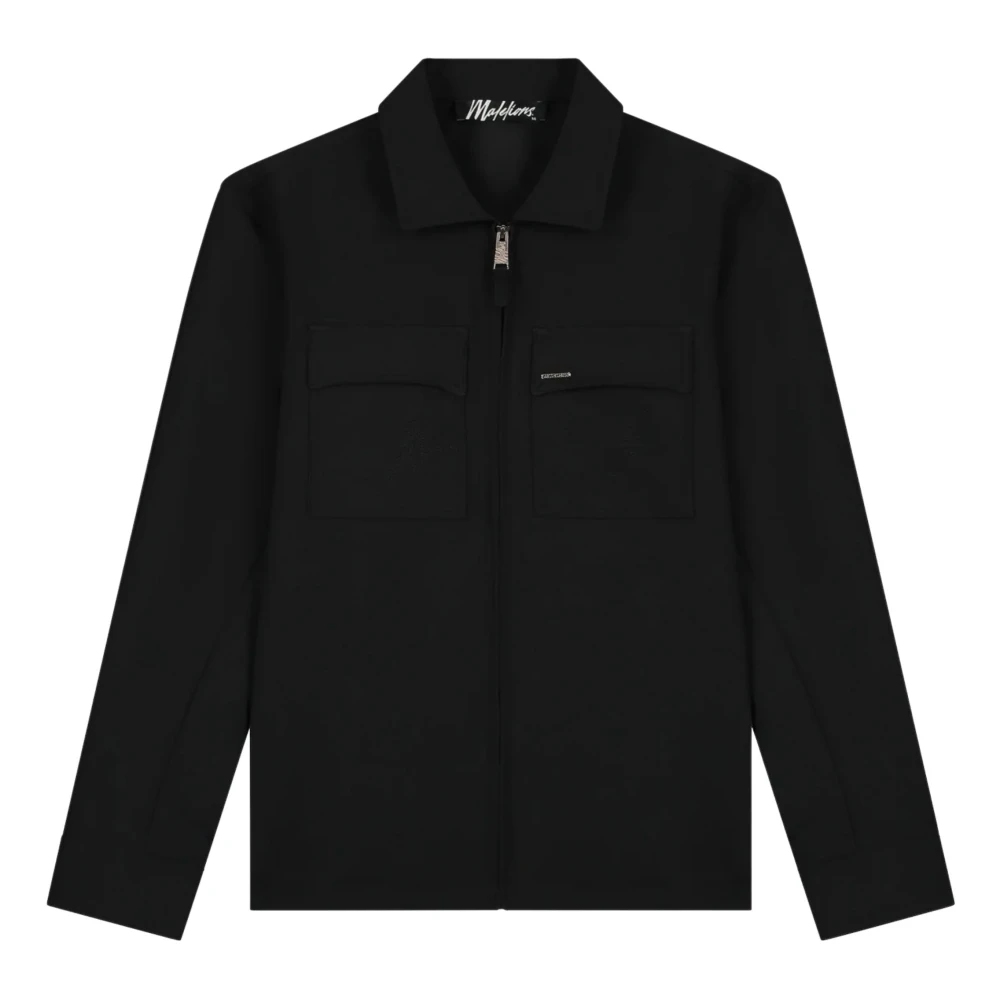 Malelions Zwart Overshirt Mm1-Ps25-13 Herenlions Black Heren