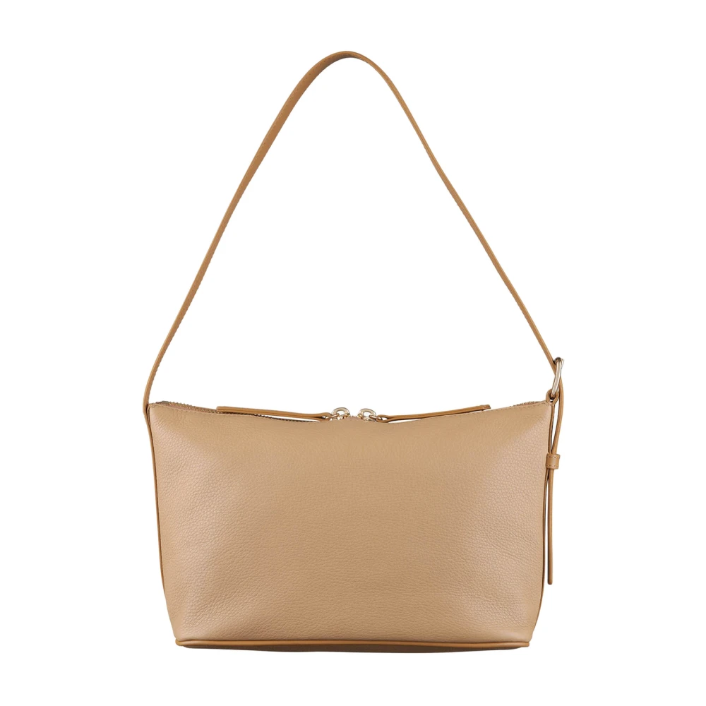 A.p.c. Beige leren schoudertas met gouden gesp Beige Dames