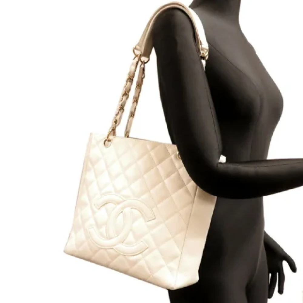 Chanel Vintage Pre-owned Leather chanel-bags White Dames