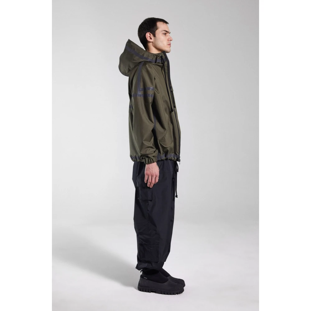 Stutterheim Korte capuchon regenjas met rits Green Heren