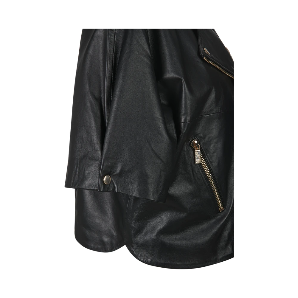 RIANI Zwarte Bikerstijl Leren Jas Black Dames