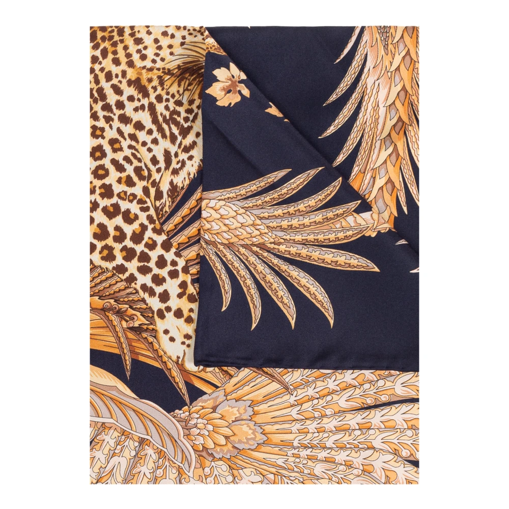 Salvatore Ferragamo Zijden sjaal met print Blue Dames
