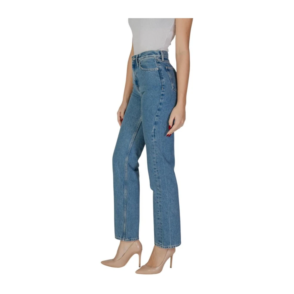 Calvin Klein Jeans Blauwe Katoenen Mom Fit Jeans Blue Dames