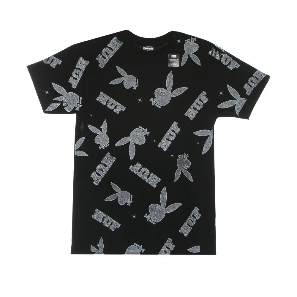 HUF Patroon Tee X Playboy Zwarte T-shirt Black Heren