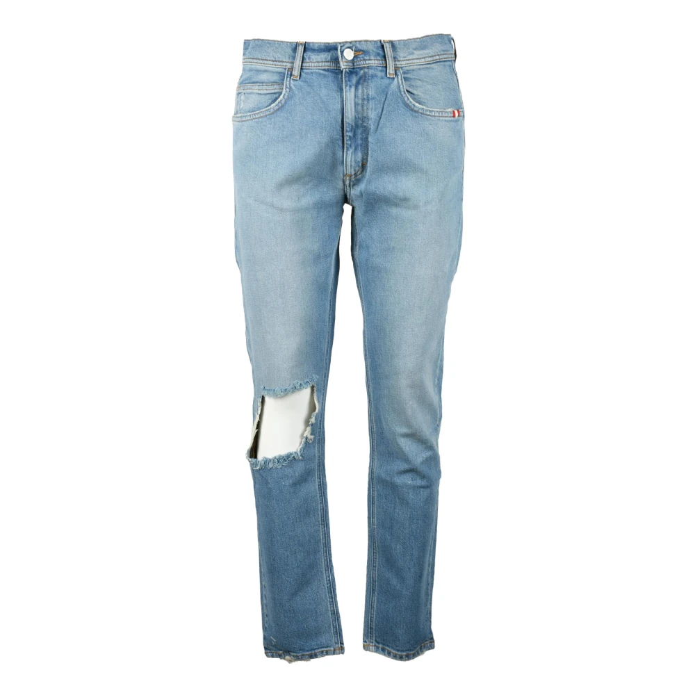 Amish Katoen Elastaan Jeans Blue Heren