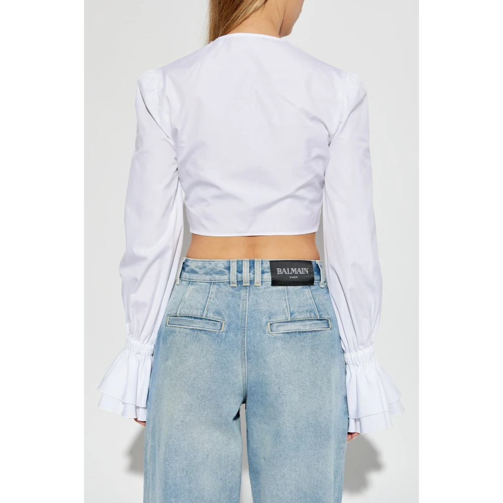 Balmain Korte Shirt White Dames