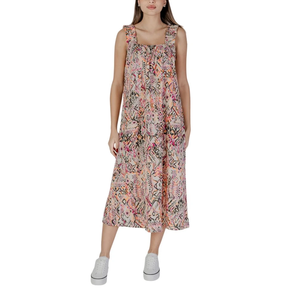 B.young Women's Multicolor Cotton Long Dress - Midi Dresses - S- Dresses
