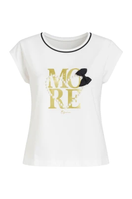 Vit T-shirt med Glamour Touch