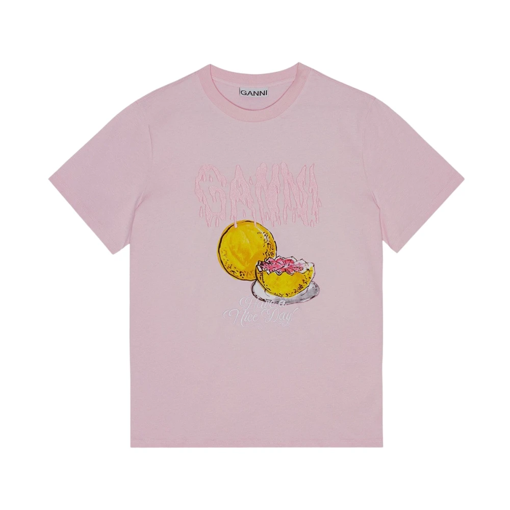 Ganni Damesmode T-shirt Pink Dames